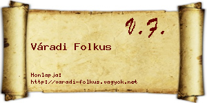 Váradi Folkus névjegykártya
